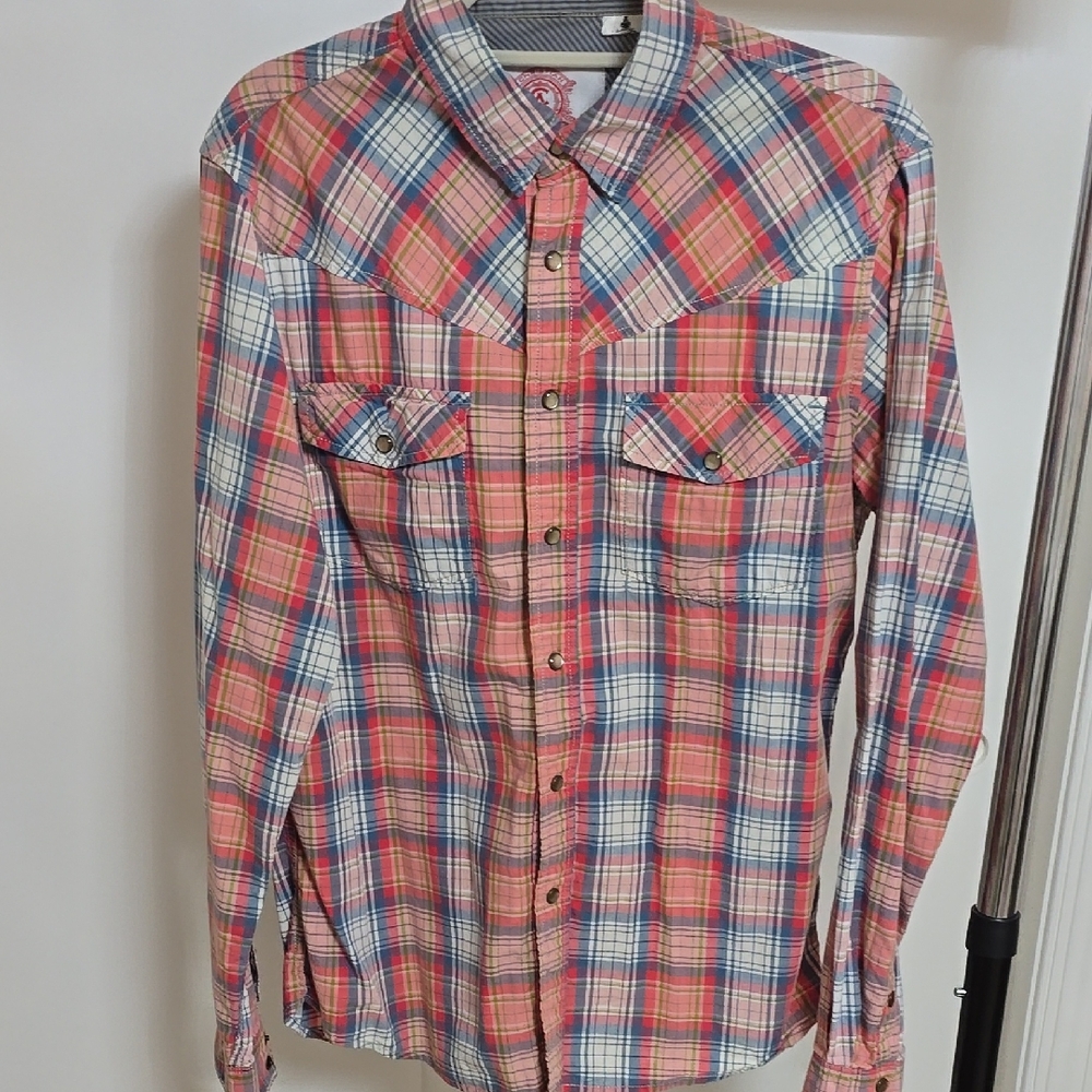 Christian Audigier Plaid Button Down shirt